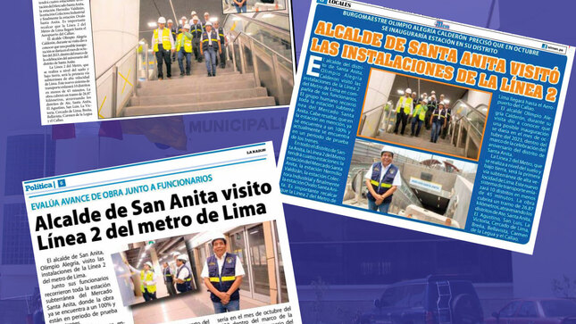 La primera visita de nuestro alcalde Olimpio Alegría y la fecha tentativa de inauguración del primer tramo de la Línea 2 del Metro de Lima, que sería para el mes de Octubre del presente año. Este proyecto beneficiará a nuestros vecinos y llevará a nuestro distrito de Santa Anita a la modernidad.
#Santaanitaenbuenasmanos
#olimpioalegría