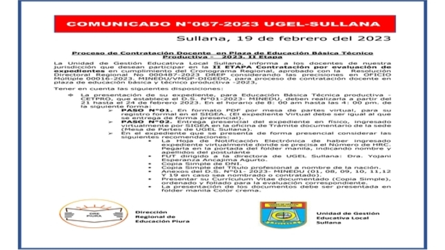 Comunicado N°67