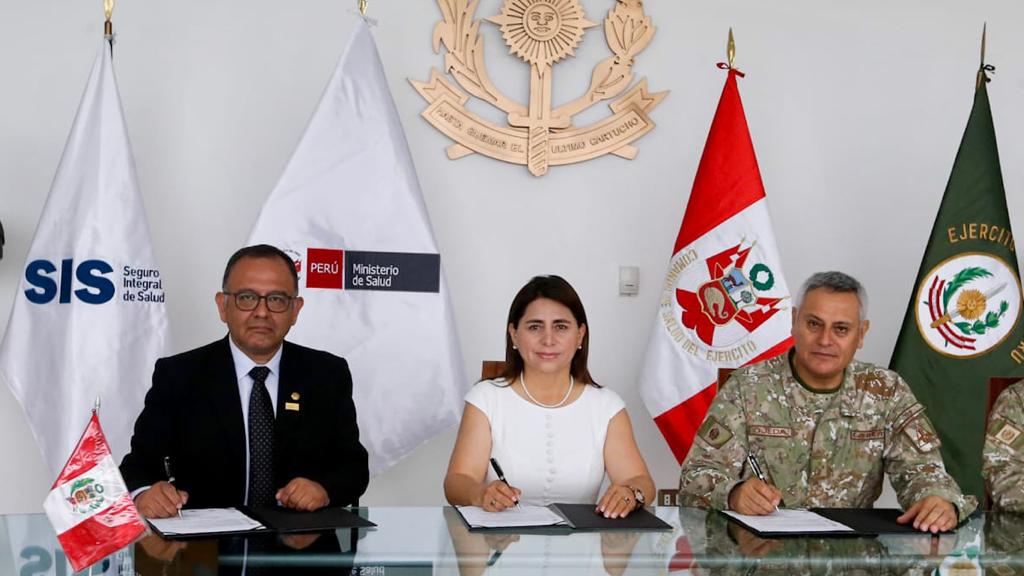 Minsa, SIS y Ejército del Perú suscriben convenio para facilitar el acceso oportuno de los servicios de salud