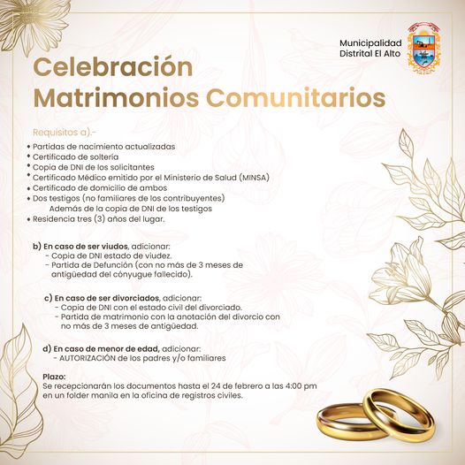 Celebración de Matrimonios Comunitarios