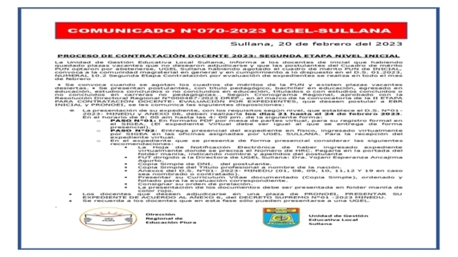 Comunicado N°70