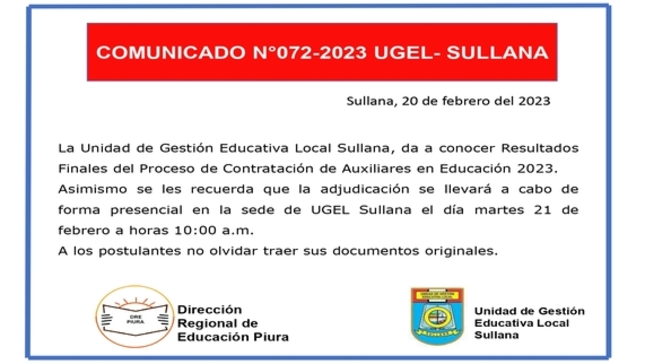 Comunicado N°72