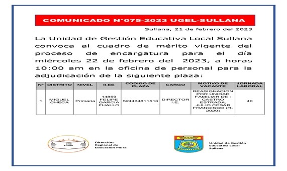 Comunicado N°75