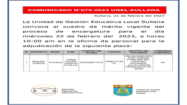 Comunicado N°75