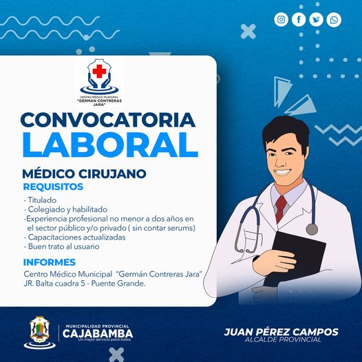 Oportunidad Laboral - Centro Médico Municipal - Cajabamba