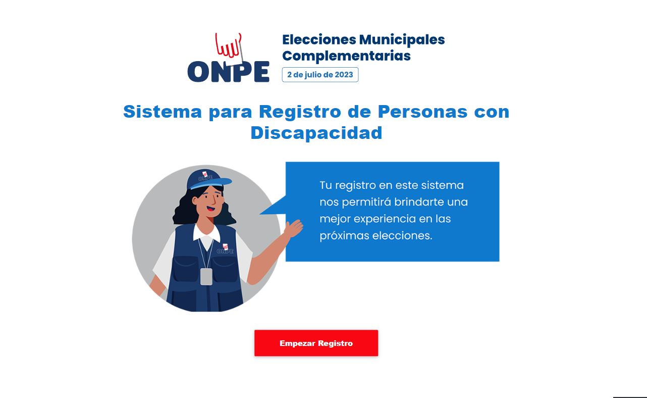 ONPE abre nuevamente sistema para el registro de personas con discapacidad