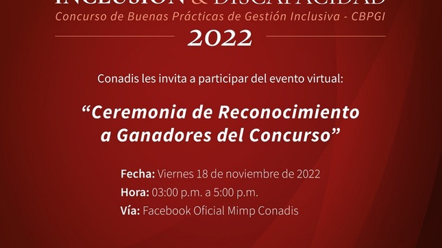 INR ganó en el Concurso de Buenas Prácticas de Gestión Inclusiva del Conadis