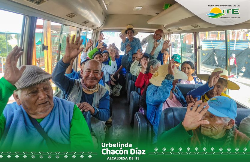 👵👴 La Municipalidad Distrital de Ite traslado a los adultos mayores del distrito a la sede del Banco de la Nación en Locumba, a fin de que puedan cobrar su bono pensión 65