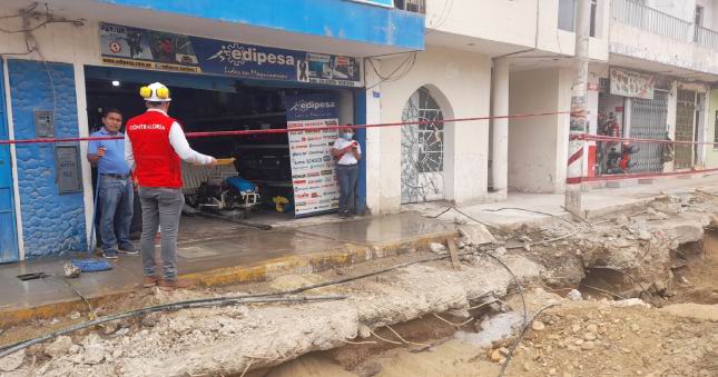Contraloría alerta posible retraso en obra de la calle Bolívar por demora en aprobación de la Municipalidad de Tumbes