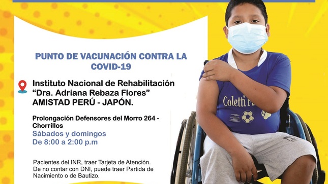Menores podrán recibir vacuna contra la Covid-19 en el INR