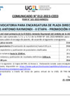 Vista preliminar de documento COMUNICADO 012-2023-CEED- ENCARGATURA DE PLAZA DIRECTIVA IE 81011 ANTONIO RAYMONDI - ETAPA PROMOCION INTERNA.pdf