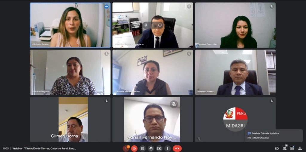 Captura de pantalla de desarrollo de Webinar