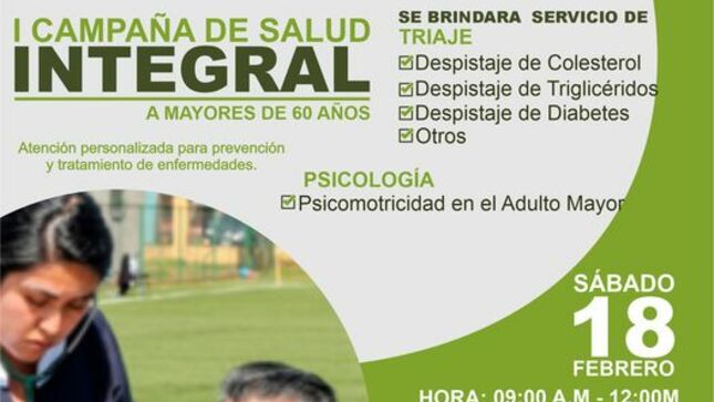 I CAMPAÑA DE SALUD INTEGRAL A MAYORES DE 60 AÑOS.