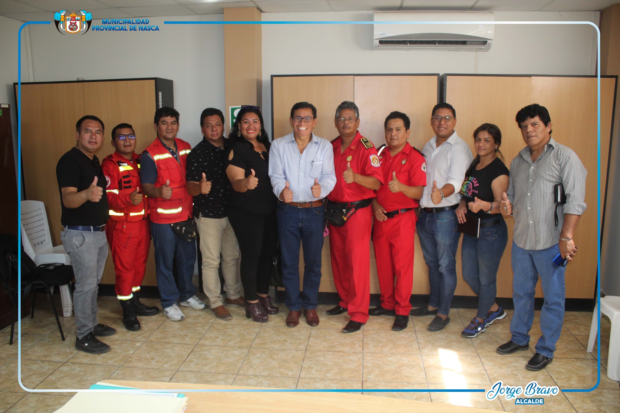 Reunión de coordinación entre Compañia de Bomberos y Municipalidad de Nasca