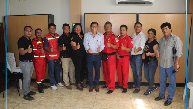 Reunión de coordinación entre Compañia de Bomberos y Municipalidad de Nasca