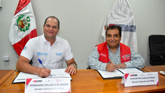 Firma de convenio entre la Municipalidad de Chorrillos y el Programa de Mejoramiento Integral de Barrios.