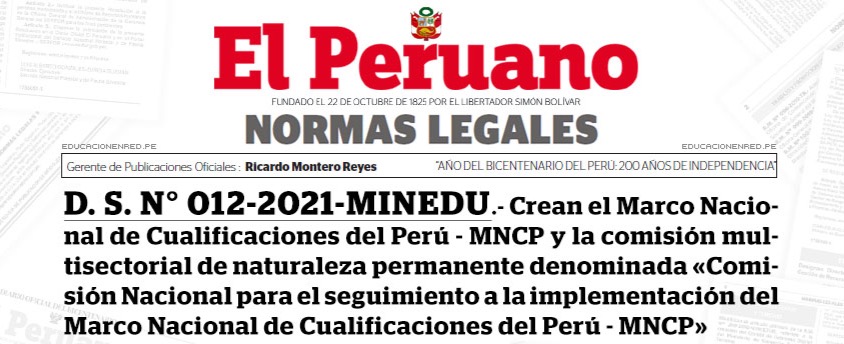 "Archivo HTLM El Estado Peruano aprueba el Marco Nacional de Cualificaciones"