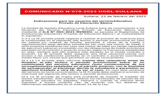 Comunicado N°78