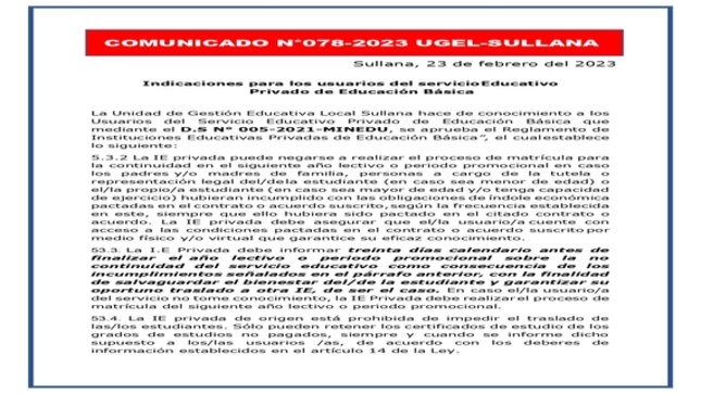 Comunicado N°78 