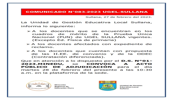 Comunicado N°83