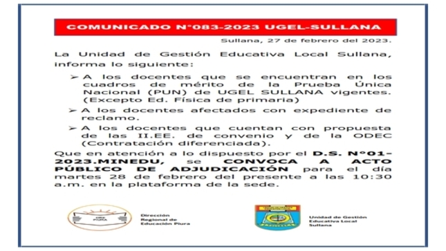 Comunicado N°83