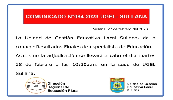 Comunicado N°84