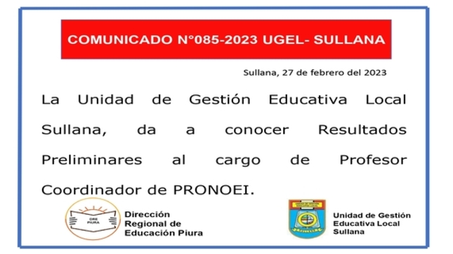 Comunicado N°85