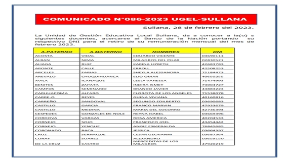 Comunicado N°86