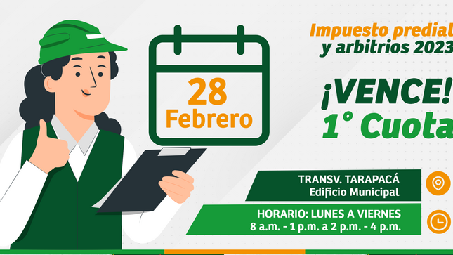 ¡PRONTO VENCE LA PRIMERA CUOTA!