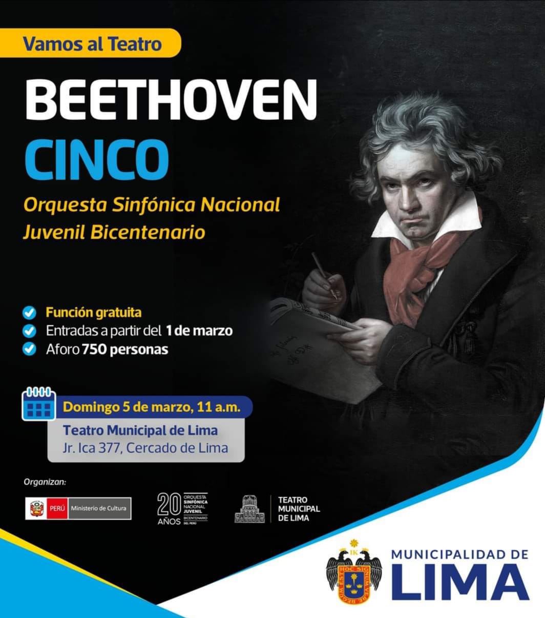 La Municipalidad de Lima presenta a la Orquesta Sinfónica Nacional Juvenil Bicentenario en el Teatro Municipal