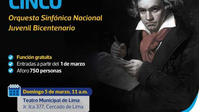 La Municipalidad de Lima presenta a la Orquesta Sinfónica Nacional Juvenil Bicentenario en el Teatro Municipal