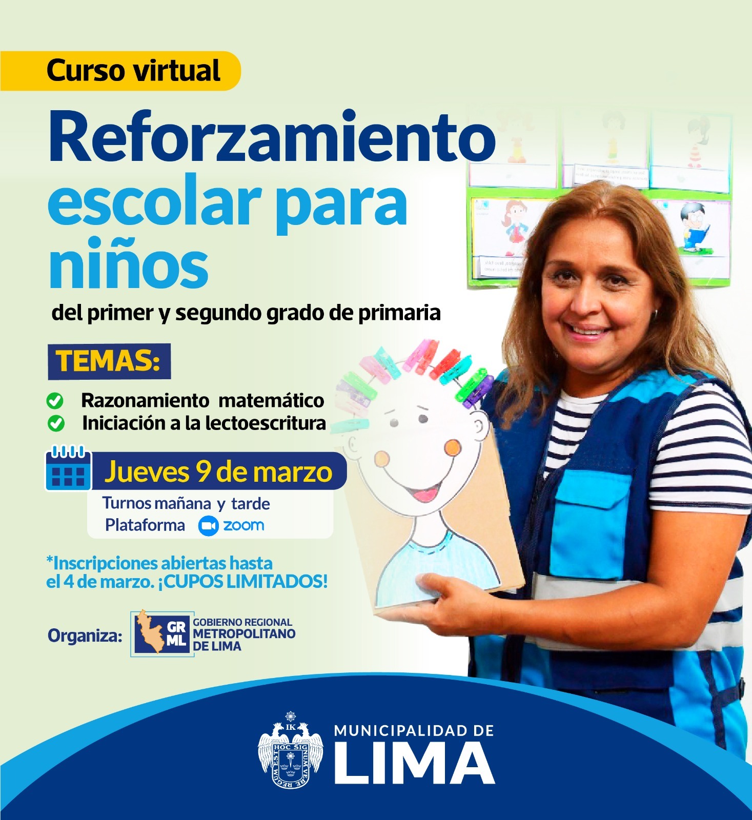 MML presenta curso virtual de reforzamiento escolar para niños de primer y segundo grado de primaria