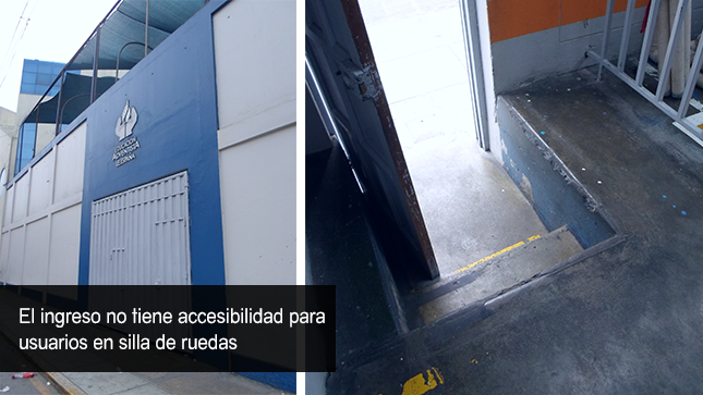 El ingreso al colegio no tiene accesibilidad para usuarios en silla de ruedas