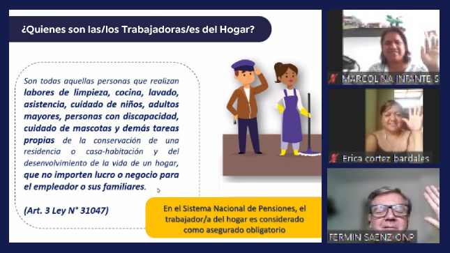 ONP realizó charlas de asesoría previsional a trabajadoras y trabajadores del hogar