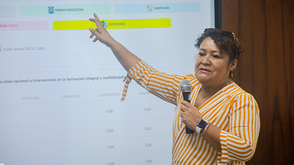 Archivo jpg. Con la exposición de autoridades de la universidad se inició el proceso de validación del plan estratégico institucional 2023-2026