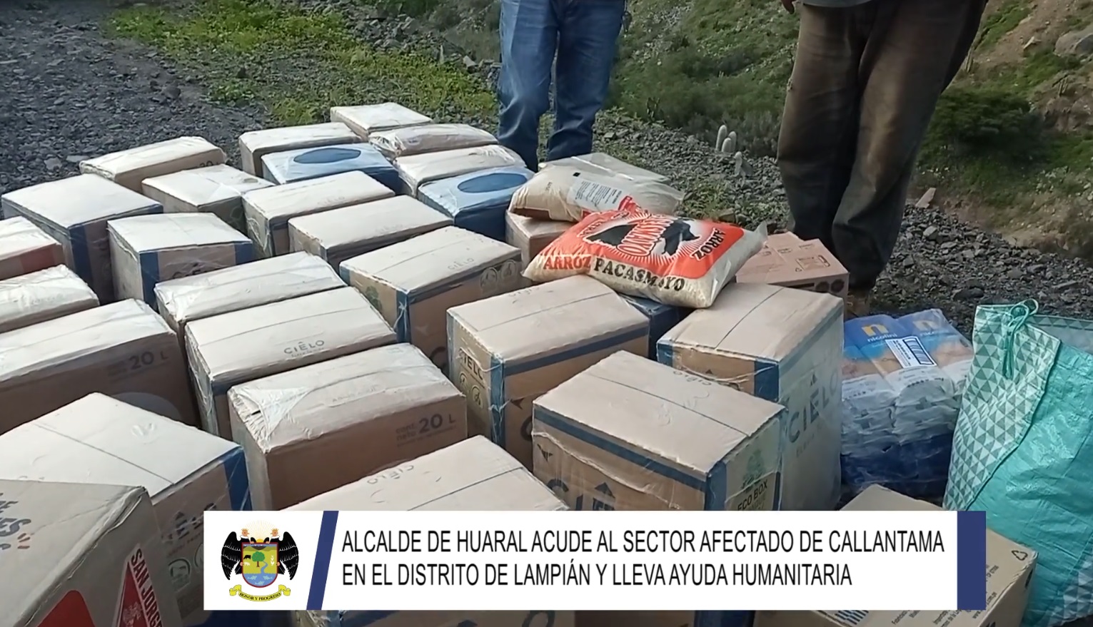 Alcalde de Huaral acude hasta el sector afectado de Callantama en el distrito de Lampián y lleva ayuda humanitaria