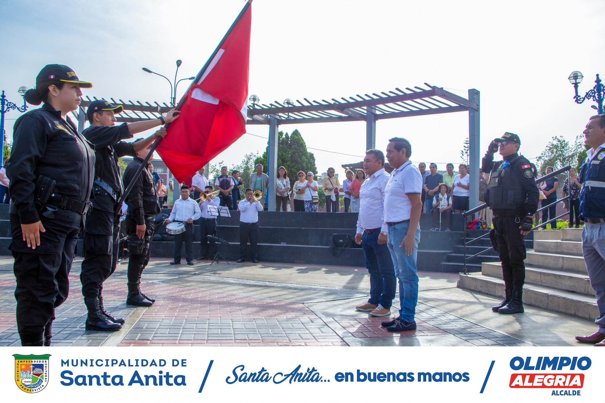 Hoy, se realizó el izamiento del Pabellón Nacional , cuyos actos protocolares estuvieron a cargo del alcalde Olimpio Alegría, funcionarios y vecinos de la zona.
Estas actividades fortalecen nuestro espíritu cívico e identidad con el distrito y país.
#santaanitaenbuenasmanos
#olimpioalegría