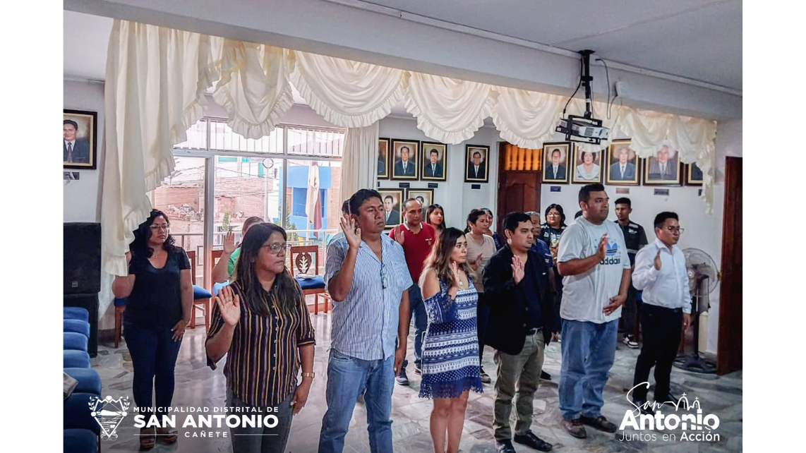 Juramentaron Integrantes del grupo de trabajo de la Gestión del Riesgo de Desastres de la Municipalidad Distrital de San Antonio