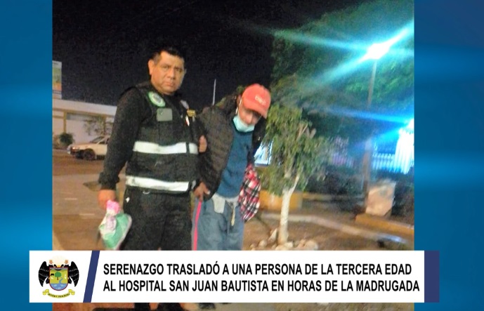 Serenazgo de Huaral trasladó hasta la comisaría a un sujeto que ingresó a una vivienda y además brindó ayuda a un adulto mayor
