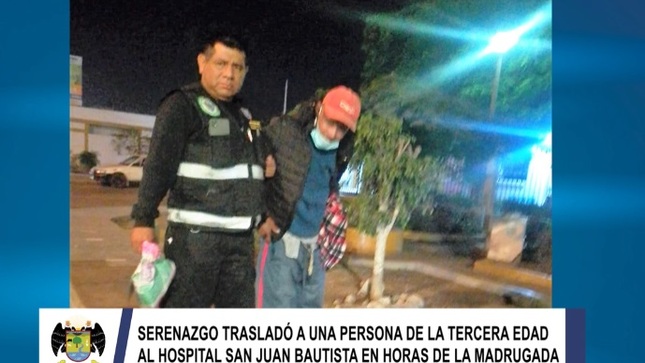 Serenazgo de Huaral trasladó hasta la comisaría a un sujeto que ingresó a una vivienda y además brindó ayuda a un adulto mayor 