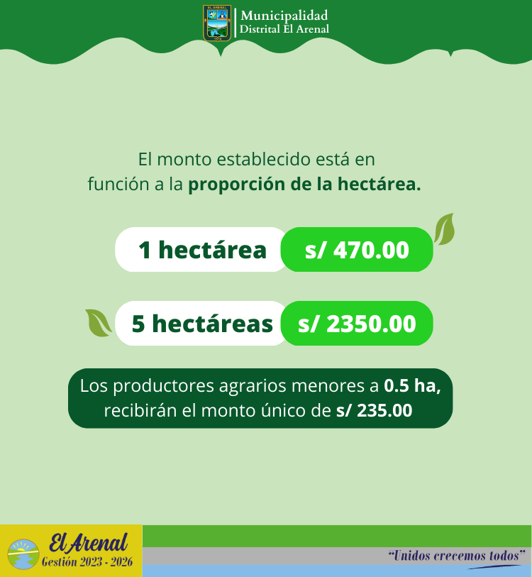 Foto del pago del FertiAbono2 según la hectárea.