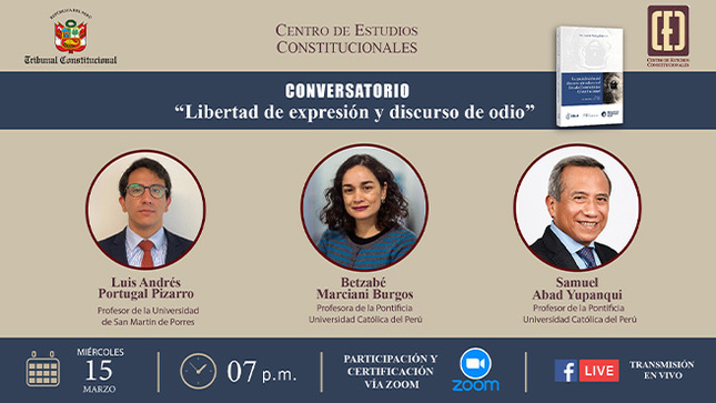 CEC del TC organiza el conversatorio "Libertad de expresión y discurso de odio"