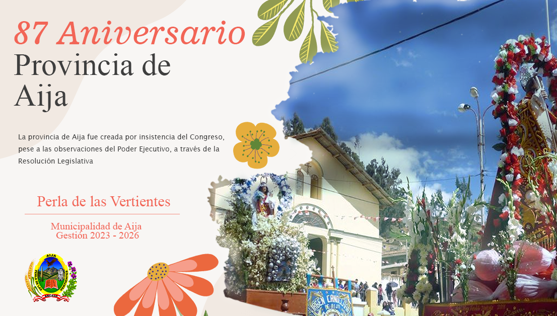 Se rememora con fecha antelada el día 03/03/2023 La creación de la Provincia de AIJA según Ley N° 8188.
EL 05 de Marzo de 1936 Se Crea la Provincia de AIJA.