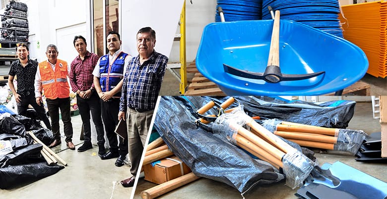 Entregan kits de herramientas para limpieza de vía interrumpida por derrumbes en Santa Leonor