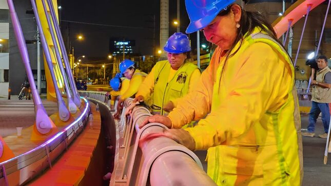 Impresionante estructura metálica de 55 metros de longitud, resalta por su bella iluminación led.