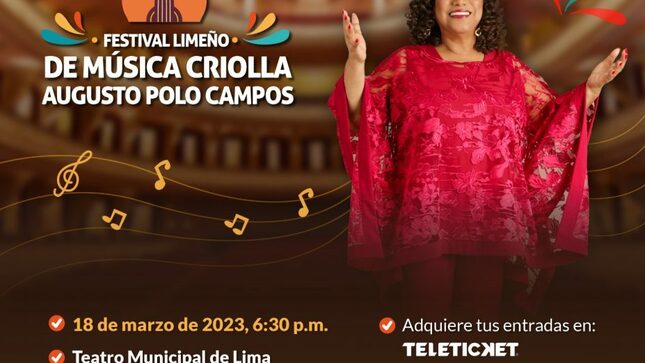 Evento contará con la participación estelar de Esther Dávila ´Bartola´, además del la Escuela de Canto Municipal “Alma, Corazón y Vida”, el Ballet Folclórico Municipal de Lima, el Conjunto Criollo.