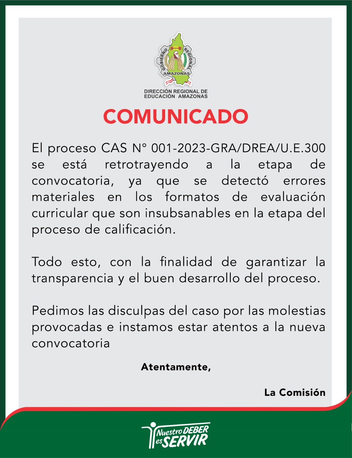 COMUNICADO