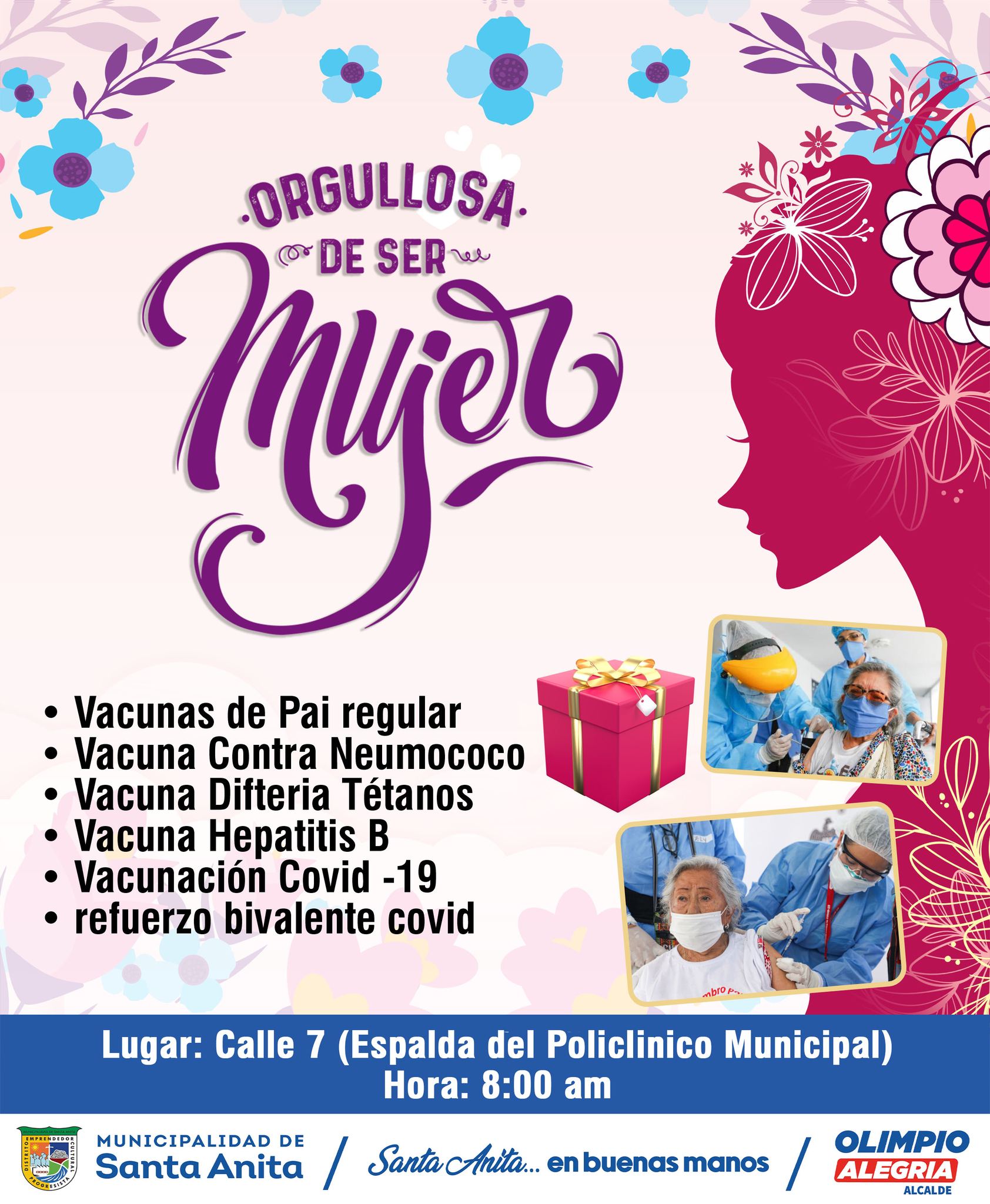 La Municipalidad de Santa Anita, te invita a celebrar el ¨Día Internacional de la Mujer¨ será una mañana llena de muchas actividades y sorpresas.