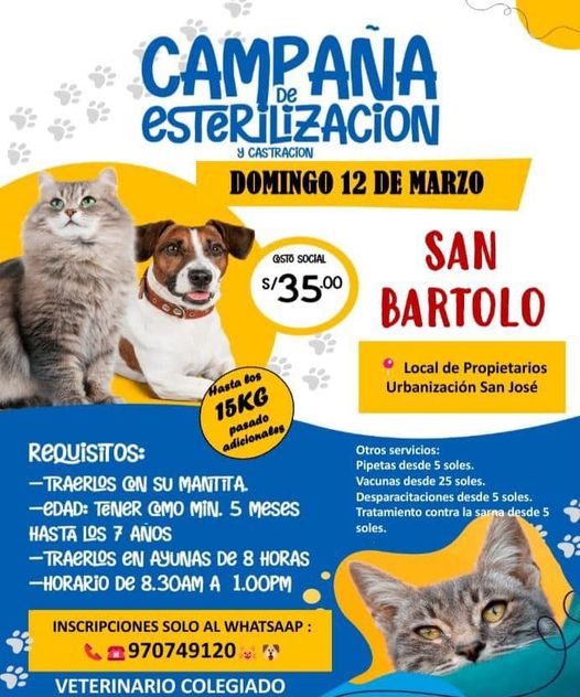 Primera Campa帽a de Esterilizaci贸n y Castraci贸n para mascotas del 2023.