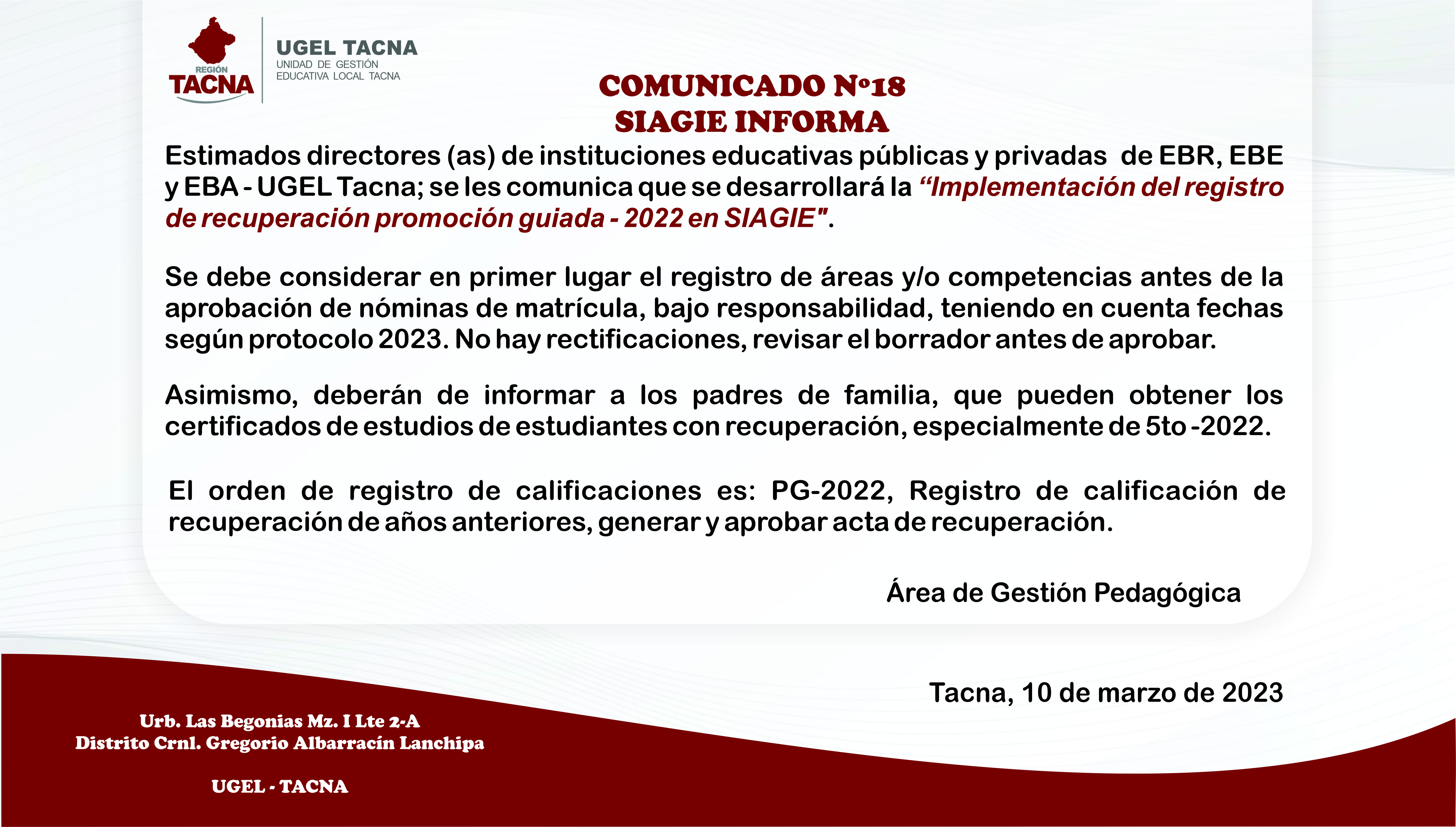 Archivo JPG de comunicado